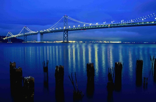 LED bridge lighting used on the new bay bridge in San Francisco