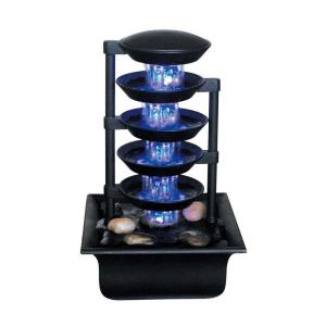 OK LIGHTING 10.5 in. Antique Black LED Fountain