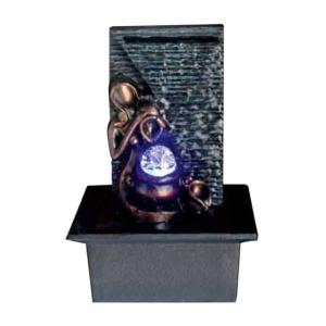 OK LIGHTING 10 in. Black Tabletop Lady Fountain