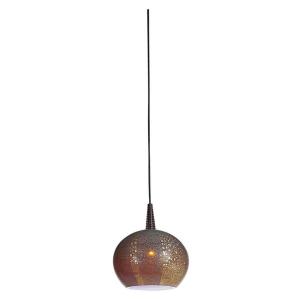 Illumine 1-Light LED Pendant Brushed Steel Finish Silver Amber Opaline Glass