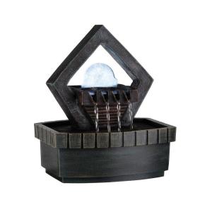 OK LIGHTING 1-Light 9 in. Antique Chrome LED Fountain