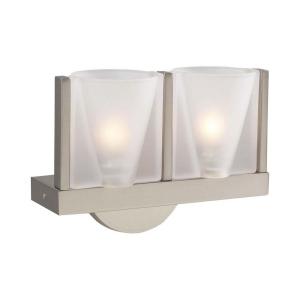 PLC Lighting 1-Light LED Wall Sconce Satin Nickel Finish Frost Glass