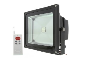 High Power 30W RGB LED Flood Light Fixture with Remote Part Number: FL-RGB120-30W