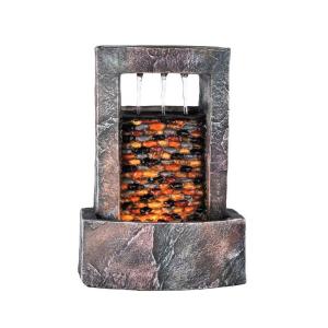 OK LIGHTING 1-Light 10.25 in. Antique Chrome LED Fountain
