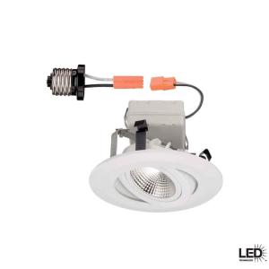 Commercial Electric 4 in. Recessed White Gimbal LED Trim