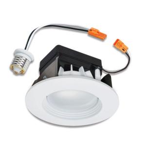 Halo 4 in. Retrofit Matte White Baffle LED Recessed Lighting Trim