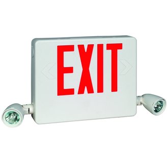 Dual-Lite HCXURWRC12 2 Light 90 Minute Combination Exit Sign / Emergency Light - Battery and 12W Remote Included
