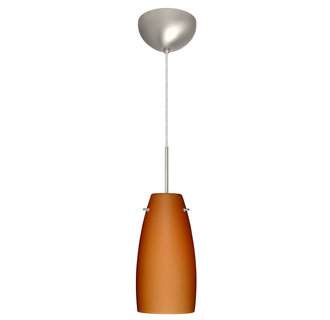 Besa Lighting 1JL-1512-SN Single Light LED Pendant with Satin Nickel Metal Finish from the Tao 10 Collection
