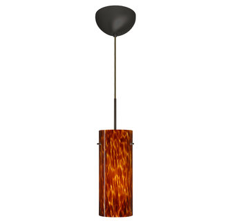 Besa Lighting 1JL-4123-BR Single Light LED Pendant with Bronze Metal Finish from the Stilo 10 Collection