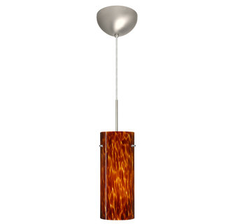 Besa Lighting 1JL-4123-SN Single Light LED Pendant with Satin Nickel Metal Finish from the Stilo 10 Collection