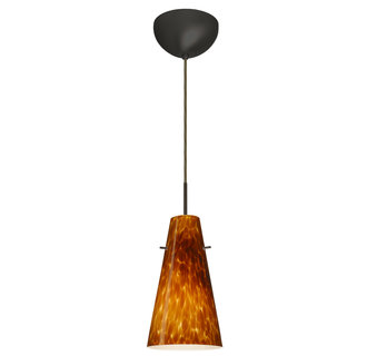 Besa Lighting 1JL-4124-BR Single Light LED Pendant with Bronze Metal Finish from the Cierro Collection