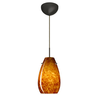 Besa Lighting 1JL-4126-BR Single Light LED Pendant with Bronze Metal Finish from the Pera 9 Collection