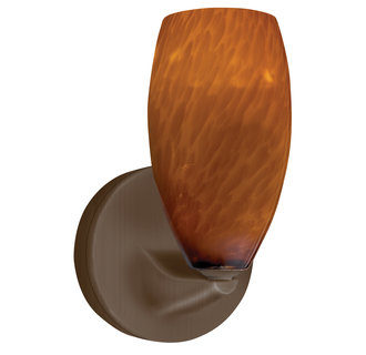 AFX Lighting BESLAM Contemporary / Modern Amber Hand Blown Glass LED Wall Sconce from the Bella Collection