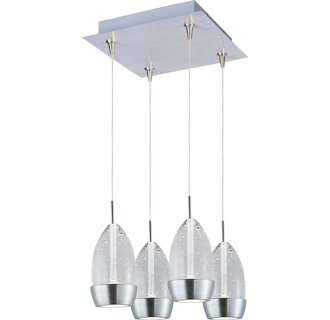 ET2 E94752 Luxe 4 Light Bubble Shade LED Foyer Pendant