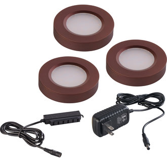 Maxim 53853BRZ LED Under Cabinet Light Disc Starter Kit from the CounterMax MX Collection