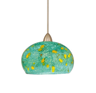 WAC Lighting MP-LED593-TQ Komal Monopoint LED Pendant with Turquoise Glass - Canopy Included
