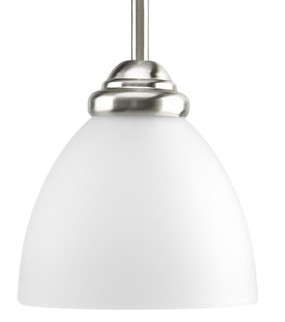 Single-Light Mini Pendant with Etched Opal Glass Shade LED downlight