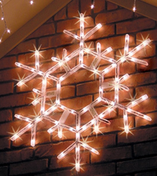 LED Folding Shimmering Snowflake Decoration 105 Cool White Twinkle Lights