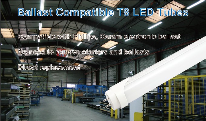 Ballast Compatible T8 LED Tubes