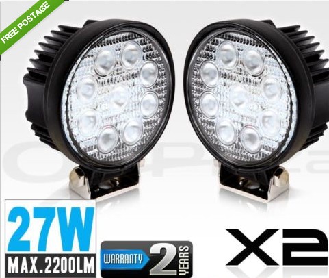 Cree LED Work Lamp Flood Light 27W Offroad Camping
