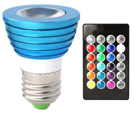 3 Watt Color-Changing LED Bulb Light 
