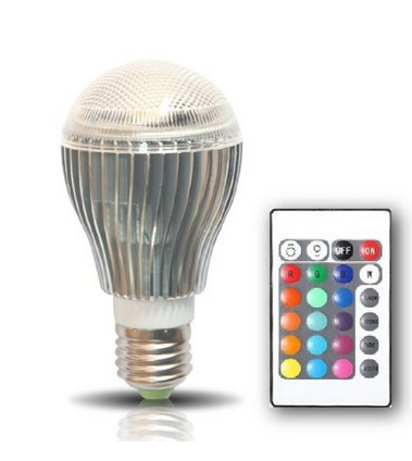 10-Watt Color Changing LED Light Bulb with Remote Control 