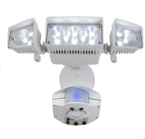 3-Head Dual Detection Zone White LED Flood Light