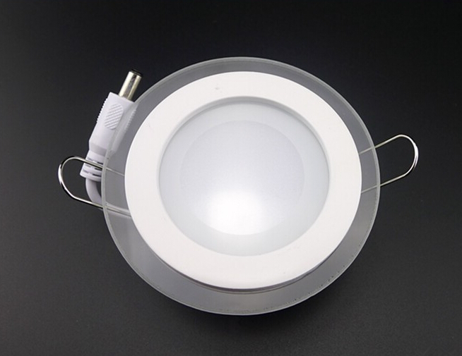 6w led glass panel light ceiling recessed home lighting