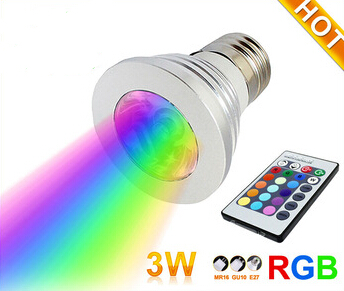 HOT Sell 16 Colors 3W GU10 RGB led spotlight