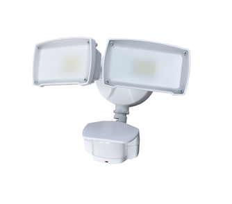 180-Degree 2-Head White Motion-Activated LED flood Light