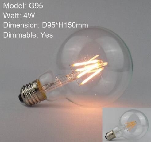 E27 G95 4W Dimmable LED COB Bulb