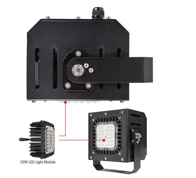 Modular 50W LED Floodlight with U-Bracket