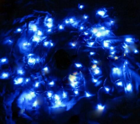 12M 100 LED Blue Light Solar String Lamp