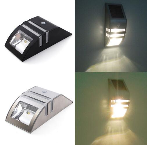 Solar Power 2-LED PIR Induction Wall Light