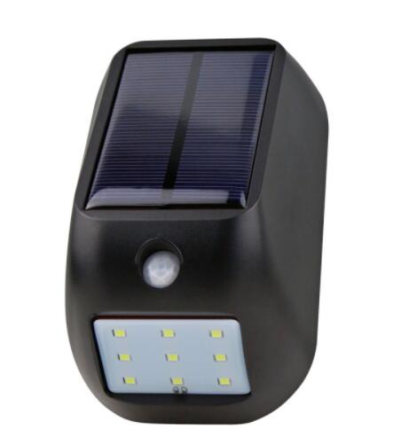 9-LED Solar LED Wall Lamp with Human Body Sensor