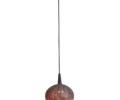 Illumine 1-Light LED Pendant Brushed Steel Finish Silver Amber Ribbed Opalin Glass
