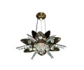 Kalco 6205CB Crystal 1 Light Halogen Semi-Flush Ceiling Fixture With Basket Crystal Bowl And Drop Crystals Included From the Stargazer Collection