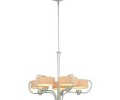 Thomas Lighting M2018 Contemporary / Modern 5 Light Single Tier LED Chandelier with Silk Drum Shades from the Tarragon Collection