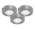 Bazz Lighting U00033BC LED Series Three-Light Under Cabinet Puck Lights, Finished in Silver