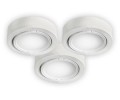 Bazz Lighting U00033WH LED Series Three-Light Under Cabinet Puck Lights, Finished in White