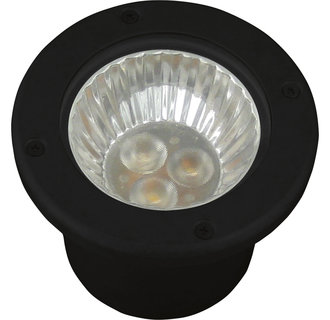 Progress Lighting P5295 Well Lights Series 12V Low-Voltage Aluminum LED Well Light with Black Epoxy Powder Paint Finish and Tempered Clear Glass Lens