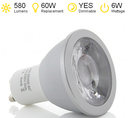 6 Watt GU10 COB LED Spotlight