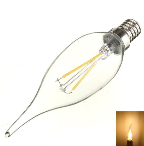 E14 2W 160LM 2700K Warm White LED Filament Candle Bulb