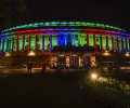 The Indian Parliament Building opens a new dynamic LED lighting system
