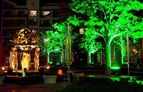 Landscaping LED night lighting scheme