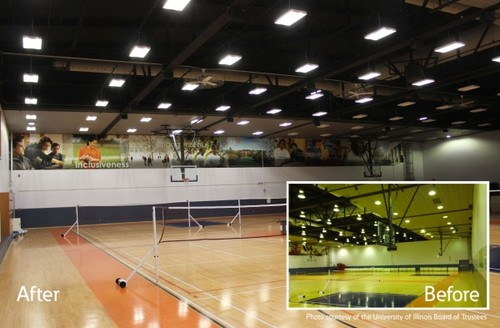 LED High Bay lights lighting Stadium University of Illinois