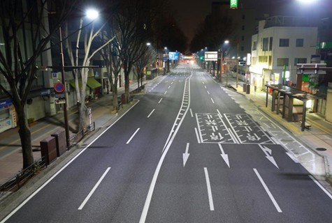 Shandong Yantai Shanghai Road replaced with LED street lights