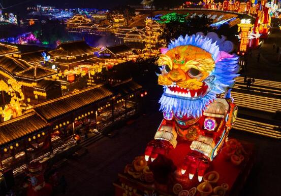 The lighting project of the Zigong Super Bridge in Sichuan has been completed