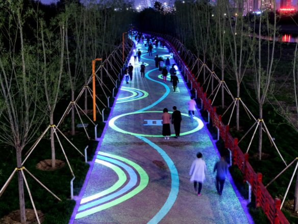 Nanjing Yuhua Data Line Park's Kilometer-Long Light and Shadow Corridor