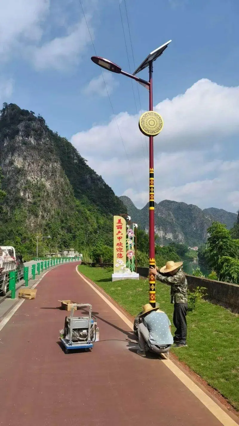 90 New Solar Streetlights Installed on a Road in Liujia Town, Jinchengjiang District, Hechi, Guangxi